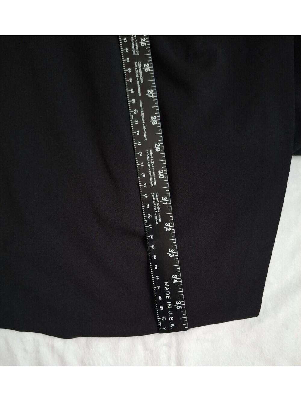 Clover & Sloane Blk Long Sleeve Mock Neck Side Ruched Asym Hem Women's Dress 10 - Picture 8 of 9